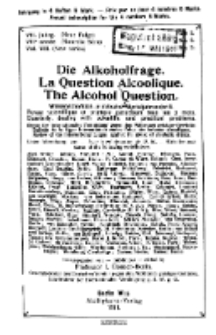 Die Alkoholfrage, 1911, Jg. VII, H. 3