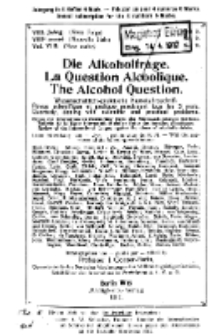 Die Alkoholfrage, 1912, Jg. VIII, H. 2