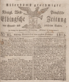 Elbingsche Zeitung, No. 85 Donnerstag, 23 Oktober 1823