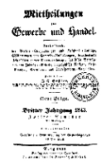 Mitteilungen für Gewerbe und Handel, Juli, 1843