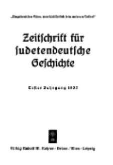 Zeitschrift für sudetendeutsche Geschichte, Jg. 1. 1937, Bd. 1.