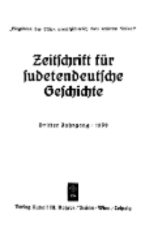 Zeitschrift für sudetendeutsche Geschichte, Jg. 3. 1939, Bd. 3.