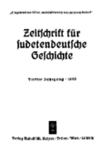 Zeitschrift für sudetendeutsche Geschichte, Jg. 4. 1940, Bd. 4.