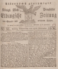 Elbingsche Zeitung, No. 91 Donnerstag, 13 November 1823