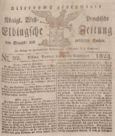 Elbingsche Zeitung, No. 92 Montag, 17 November 1823