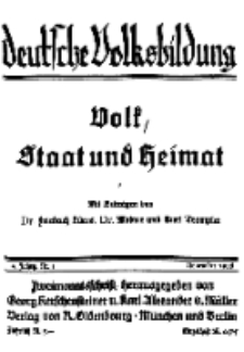 Deutsche Volksbildung, Jg. 4. November 1928, H. 1.