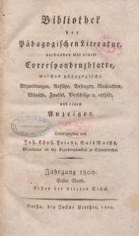 Bibliothek der pädagogischen Literatur, 1800