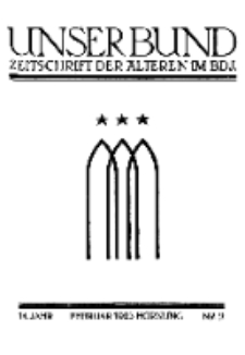 Unser Bund: Älterenblatt des Bundes deutscher Jugendvereine, Jg. 14. Februar 1925, Nr 2.