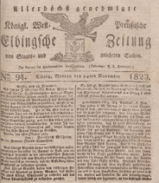 Elbingsche Zeitung, No. 94 Montag, 24 November 1823