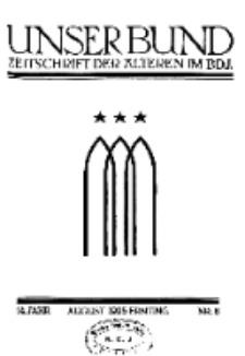 Unser Bund: Älterenblatt des Bundes deutscher Jugendvereine, Jg. 14. August 1925, Nr 8.