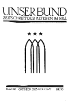 Unser Bund: Älterenblatt des Bundes deutscher Jugendvereine, Jg. 14. Oktober 1925, Nr 10.