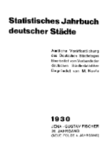 Statistisches Jahrbuch deutscher Städte, 1930