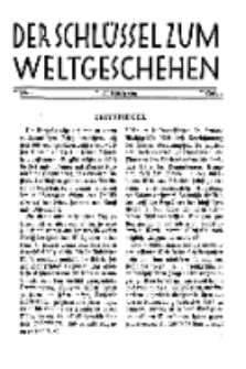 Der Schlüssel zum Weltgeschehen : Monatsschrift für reine und angewandte Welteiskunde, Jg.3. 1927, H. 1.