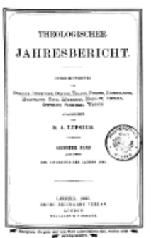 Theologischer Jahresbericht, 1886