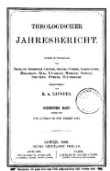 Theologischer Jahresbericht, 1887