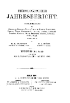 Theologischer Jahresbericht, 1899, Abteilung 1.