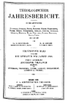 Theologischer Jahresbericht, 1899, Abteilung 2.