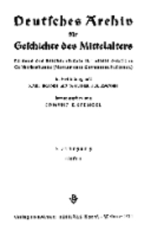 Deutsches Archiv für Geschichte des Mittelalter, Jg. 5.1940, H. 1.