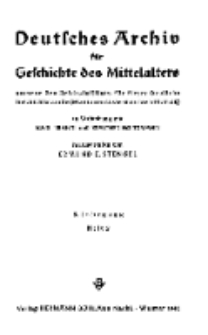 Deutsches Archiv für Geschichte des Mittelalter, Jg. 5.1941, H. 2.