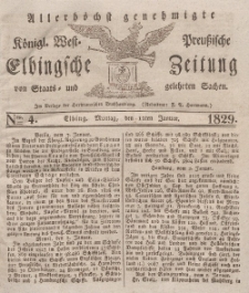 Elbingsche Zeitung, No. 4 Montag, 12 Januar 1829