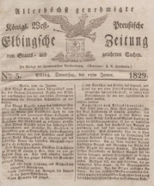 Elbingsche Zeitung, No. 5 Donnerstag, 15 Januar 1829