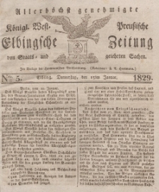 Elbingsche Zeitung, No. 5 Donnerstag, 15 Januar 1829