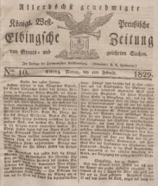 Elbingsche Zeitung, No. 10 Montag, 2 Februar 1829