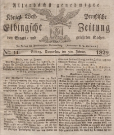 Elbingsche Zeitung, No. 11 Donnerstag, 5 Februar 1829