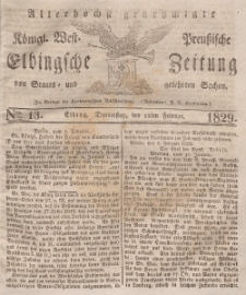 Elbingsche Zeitung, No. 13 Donnerstag, 12 Februar 1829