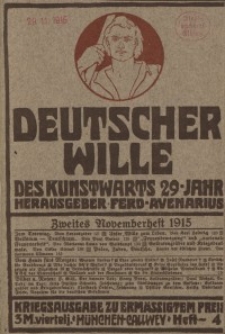 Deutscher Wille, November 1915, H. 4.