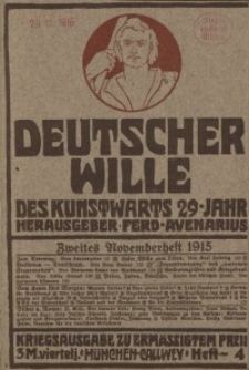 Deutscher Wille, November 1915, H. 4.