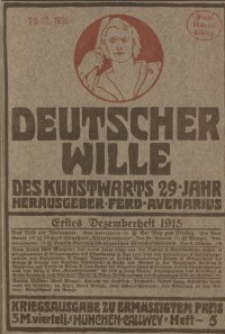 Deutscher Wille, Dezember 1915, H. 5.