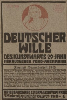 Deutscher Wille, Dezember 1915, H. 6.