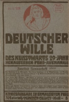 Deutscher Wille, Januar 1916, H. 8.