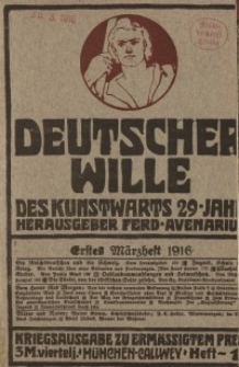 Deutscher Wille, März 1916, H. 11.