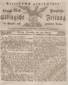 Elbingsche Zeitung, No. 15 Donnerstag, 19 Februar 1829