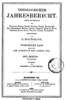 Theologischer Jahresbericht, 1895, Abteilung 1.