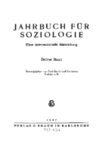 Jahrbuch für Soziologie. Eine internationale Sammlung, 1927, Bd. 3