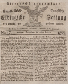 Elbingsche Zeitung, No. 17 Donnerstag, 26 Februar 1829