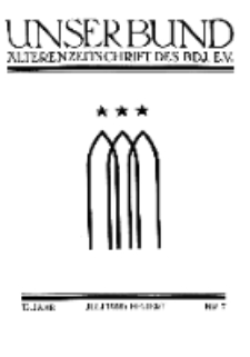 Unser Bund: Älterenblatt des Bundes deutscher Jugendvereine, Jg. 15. Juli 1926, Nr 7.