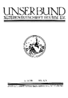 Unser Bund: Älterenblatt des Bundes deutscher Jugendvereine, Jg. 15. August/September 1926, Nr 8/9.