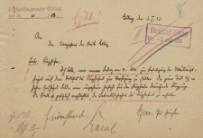 Straż Lotnicza - Magistrat w Elblągu - korespondencja (2.01.1932 r.)