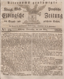 Elbingsche Zeitung, No. 19 Donnerstag, 5 März 1829