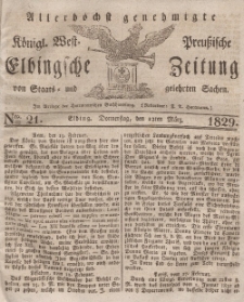 Elbingsche Zeitung, No. 21 Donnerstag, 12 März 1829