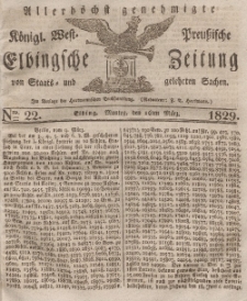 Elbingsche Zeitung, No. 22 Montag, 16 März 1829