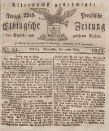 Elbingsche Zeitung, No. 23 Donnerstag, 19 März 1829
