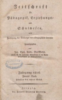 Zeitschrift für Pedagogik, 1806, Bd. 2.
