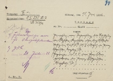 Zapis z księgi podawczej magistratu elbląskiego (15.07.1932 r.)
