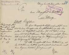 Straż Lotnicza - Magistrat w Elblągu - korespondencja (26.11.1931 r.)