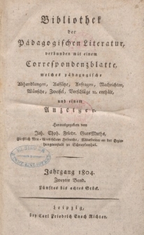 Bibliothek der pädagogischen Literatur, 1804, Bd. 2.